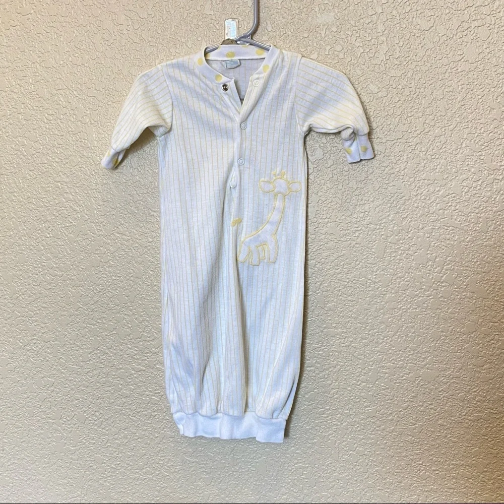 Vintage yellow white giraffe sleep sack made in the USA little‎ me